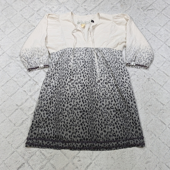 Da Nang Dress Women's XS White Black Cheetah Mini Embellished Empire Waist - Picture 1 of 8
